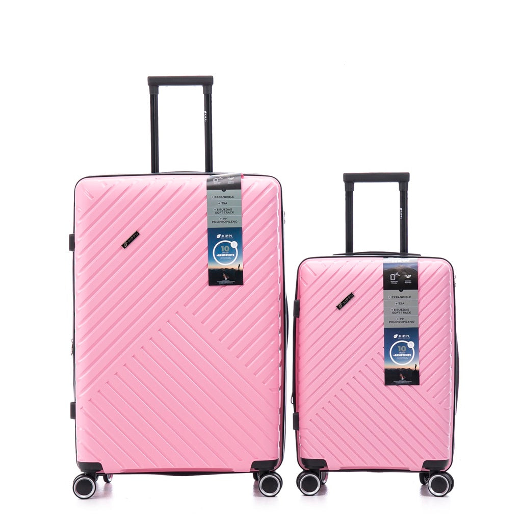 Maleta Kippi Cabina (S) Rígida Ultra Resistente y Expandible Rosado