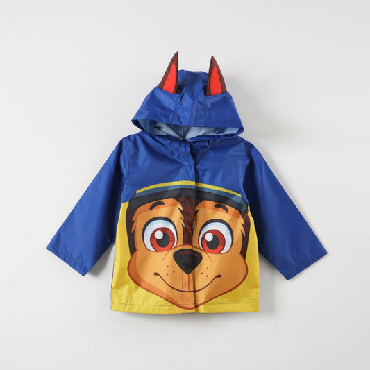 Combo  Paw Patrol 1 Impermeable Niño Chase Azul + 1 Paraguas + 1 Tomajugo 3D