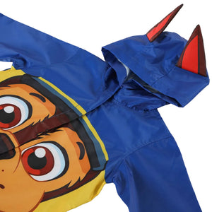 Combo Chase Paw Patrol: Paraguas Boy Azul-Rojo + Chaqueta Impermeable Niño Azul