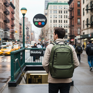 Combo Mochila Saxoline Cardiff Olive Green 30 L + Audífonos Inalámbrico D5 Blanco
