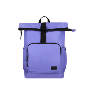 Combo Mochila Saxoline Preston Roll Top Violeta 35 L  y banano rosado