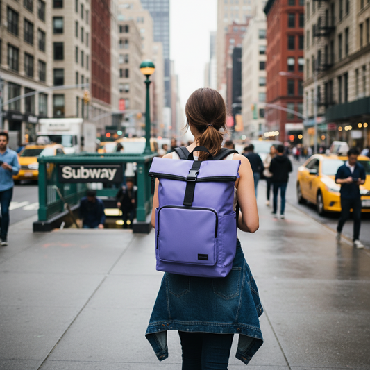 Mochila Saxoline Preston Roll Top Violeta 35 L