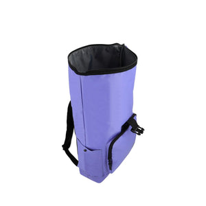 Combo Banano Silicona Celeste y Mochila Saxoline Preston Roll Top Violeta 35 L