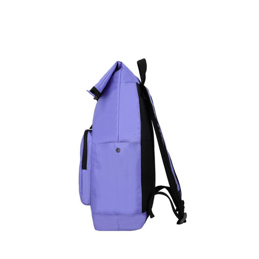 Combo Banano Silicona Celeste y Mochila Saxoline Preston Roll Top Violeta 35 L