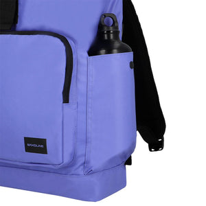 Combo Mochila Saxoline Preston Roll Top Violeta 35 L  y banano rosado