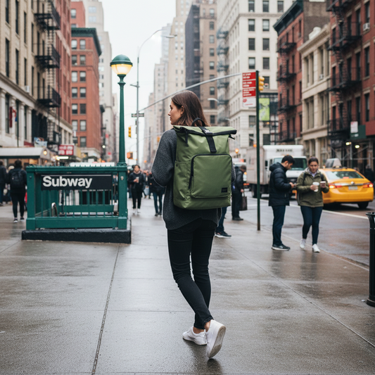 Mochila Saxoline Preston Roll Top Olive Green 35 L