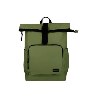 Combo Banano Silicona Celeste y Mochila Saxoline Preston Roll Top Olive Green 35 L