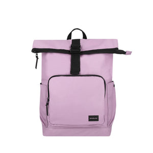 Combo Banano Silicona Celeste y Mochila Saxoline Preston Roll Top Lila 35 L