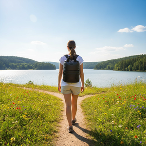 Mochila Puffer Saxoline Camber Negra 18 L