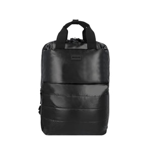 Combo Mochila Puffer Camber Negra 18 Lts Saxoline + Mochila Jane Negra Llaima.