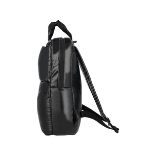Combo Mochila Puffer Camber Negra 18 Lts Saxoline + Mochila Jane Negra Llaima.