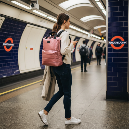 Mochila Puffer Saxoline Camber Rosado 18 L