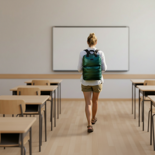 Combo 2 Mochilas Puffer Saxoline Camber 18 L Color Negra y Verde