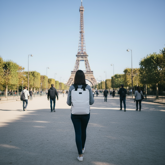 Mochila Puffer Saxoline Camber Blanca 18 L