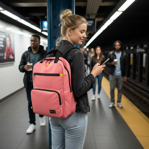 Combo 2 Mochilas Saxoline Collins 20 L Color Negra y Rosada