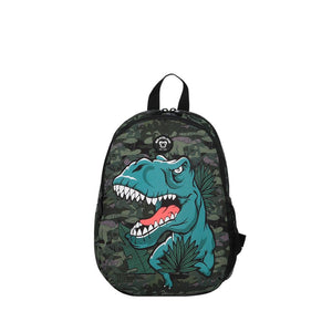 Combo Escolar: Libro Camina Entre Dinosaurios + Mochila Saxoline Homeschool 13L Dino Negra
