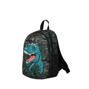 Combo Escolar: Libro Camina Entre Dinosaurios + Mochila Saxoline Homeschool 13L Dino Negra