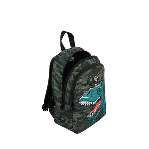 Combo Escolar: Libro Camina Entre Dinosaurios + Mochila Saxoline Homeschool 13L Dino Negra