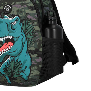 Combo Escolar: Libro Camina Entre Dinosaurios + Mochila Saxoline Homeschool 13L Dino Negra