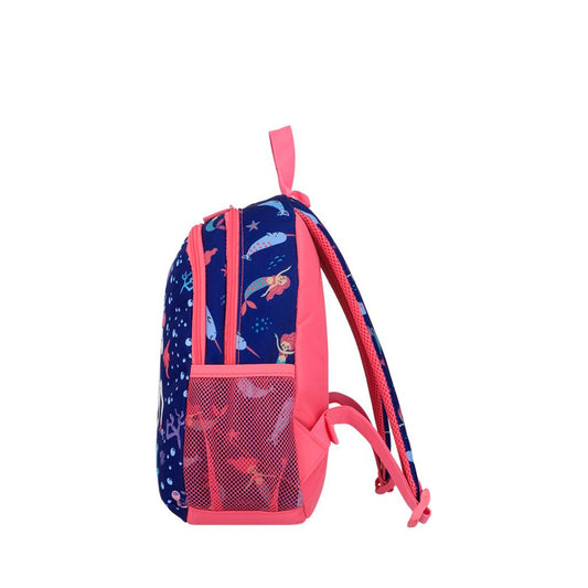 Combo Mochila Saxoline Homeschool 13Lt Sirena Azul y Vaso Yogurt Zootopia