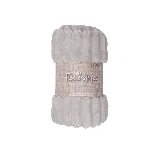 Manta Fleece Stripes 125x150cm Gris