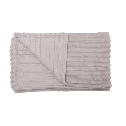 Manta Fleece Stripes 125x150cm Gris