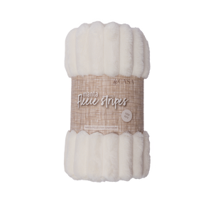 Manta Fleece Stripes 125x150cm Ecru