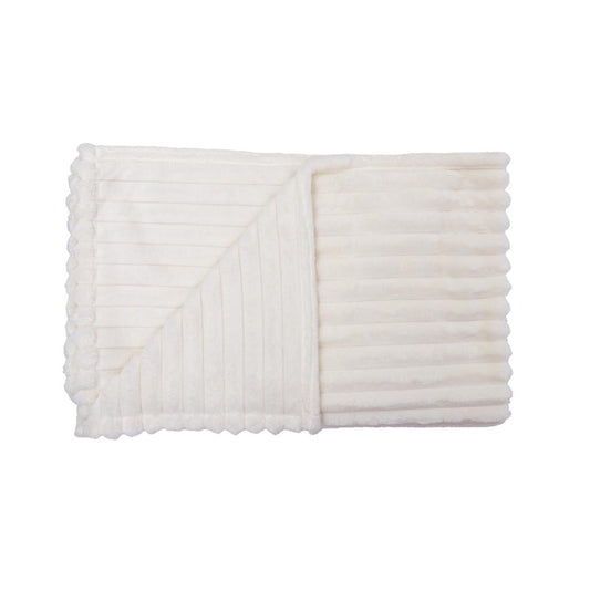 Manta Fleece Stripes 125x150cm Ecru