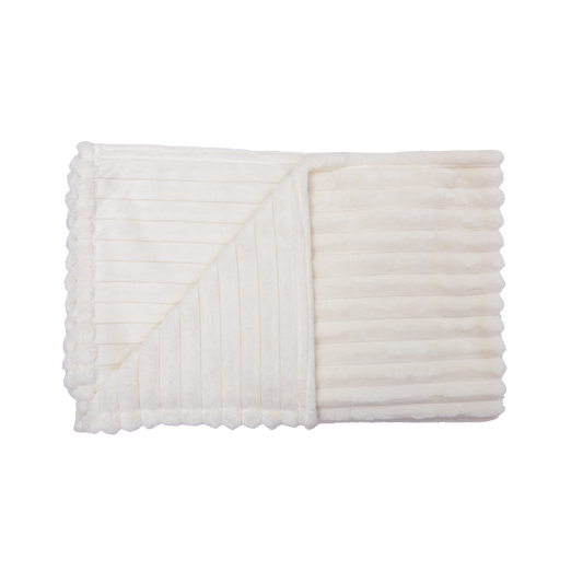 Manta Fleece Stripes 125x150cm Ecru