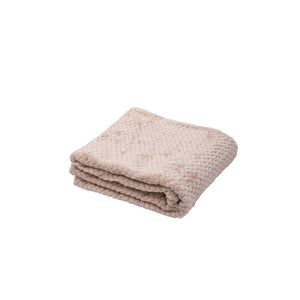 Combo Mantas Fleece Panal y Stripes 125x150 cm Beige, Gris Oscuro, Ecru y Gris
