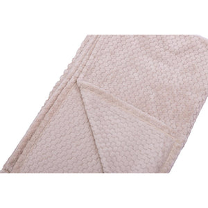 Combo Mantas Fleece Panal y Stripes 125x150 cm Beige, Gris Oscuro, Ecru y Gris