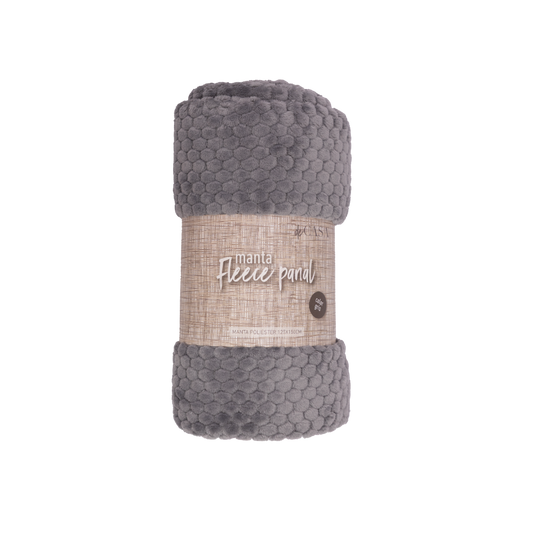 Manta Fleece Panal 125x150cm Gris Oscuro