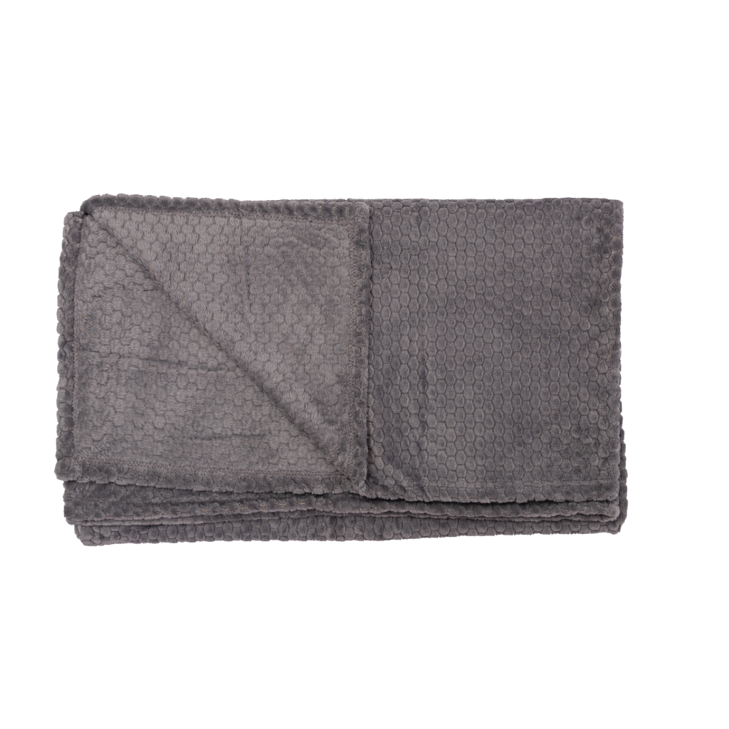 Manta Fleece Panal 125x150cm Gris Oscuro