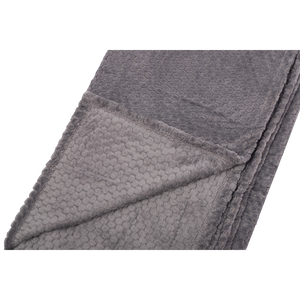 Manta Fleece Gris Oscuro + Pantufla Negra Llaima