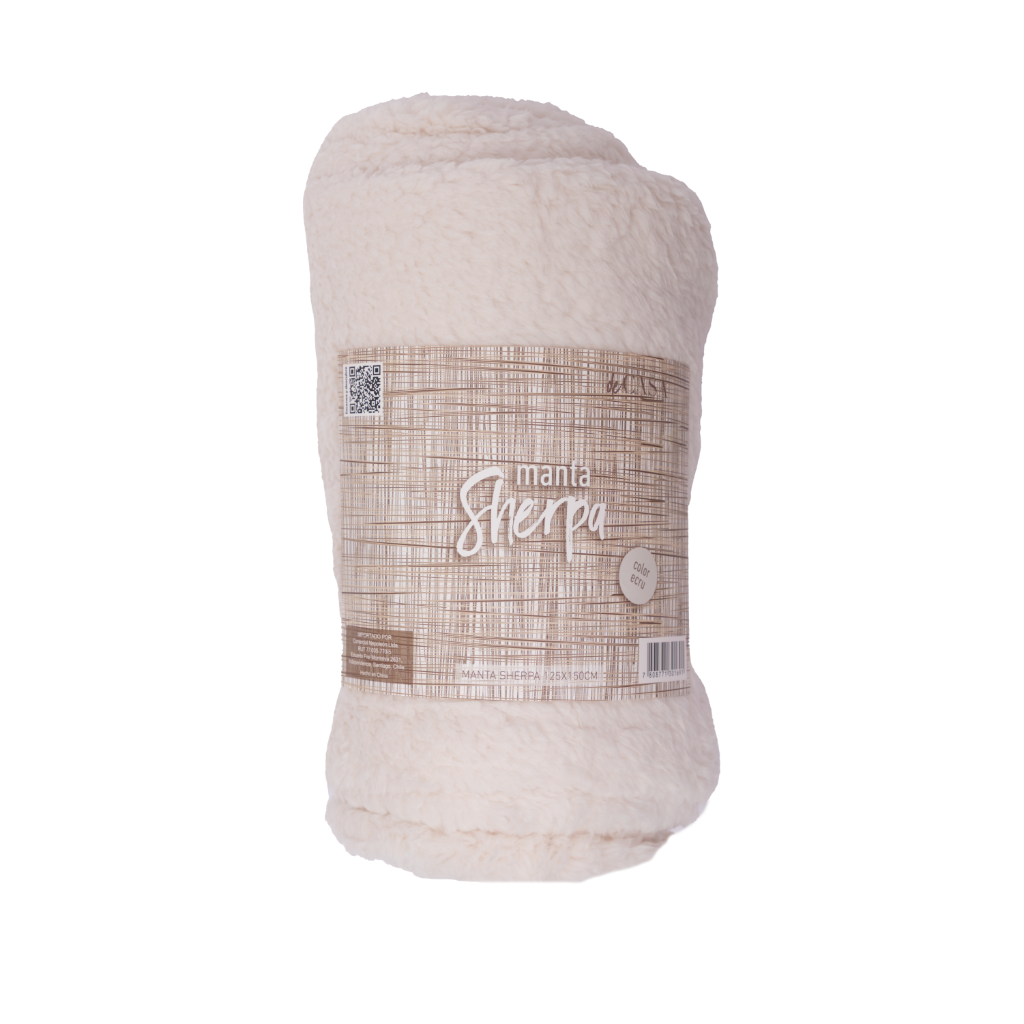 Manta Sherpa 125x150cm Ecru