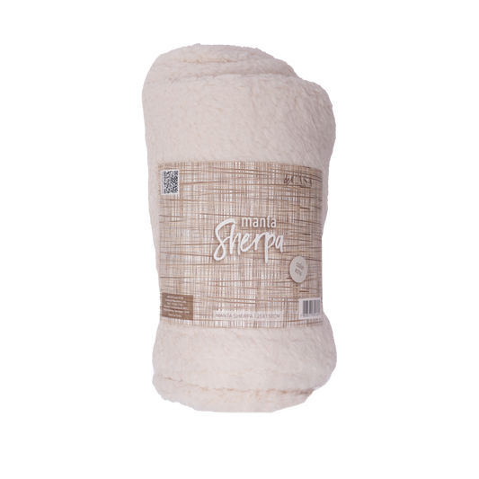 Manta Sherpa 125x150cm Ecru