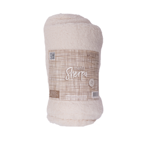 Manta Sherpa Ecru + Pantufla Oliva Llaima