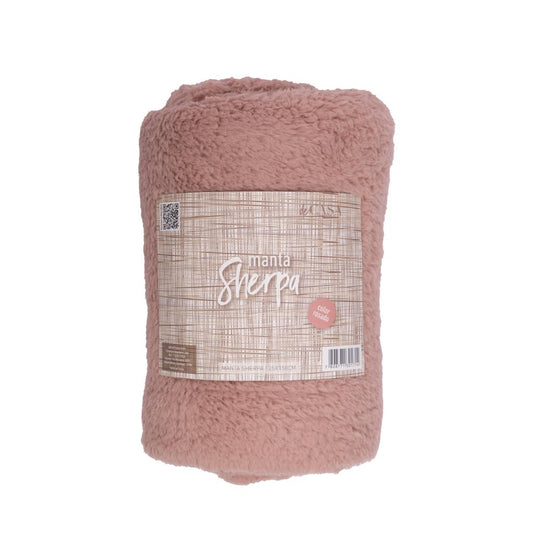 Manta Sherpa 125x150cm Rosado