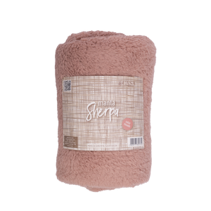 Manta Sherpa 125x150cm Rosado