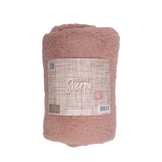 Manta Sherpa 125x150cm Rosado