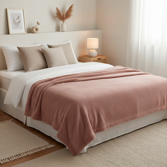 Manta Sherpa 125x150cm Rosado