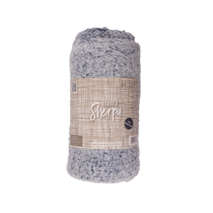 Combo Manta Sherpa Gris Jaspeado + Pantufla Burdeo Llaima