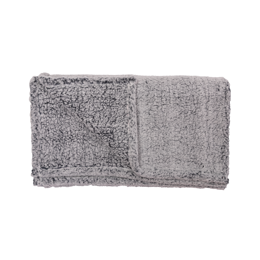 Manta Sherpa 125x150cm Gris Jaspeado