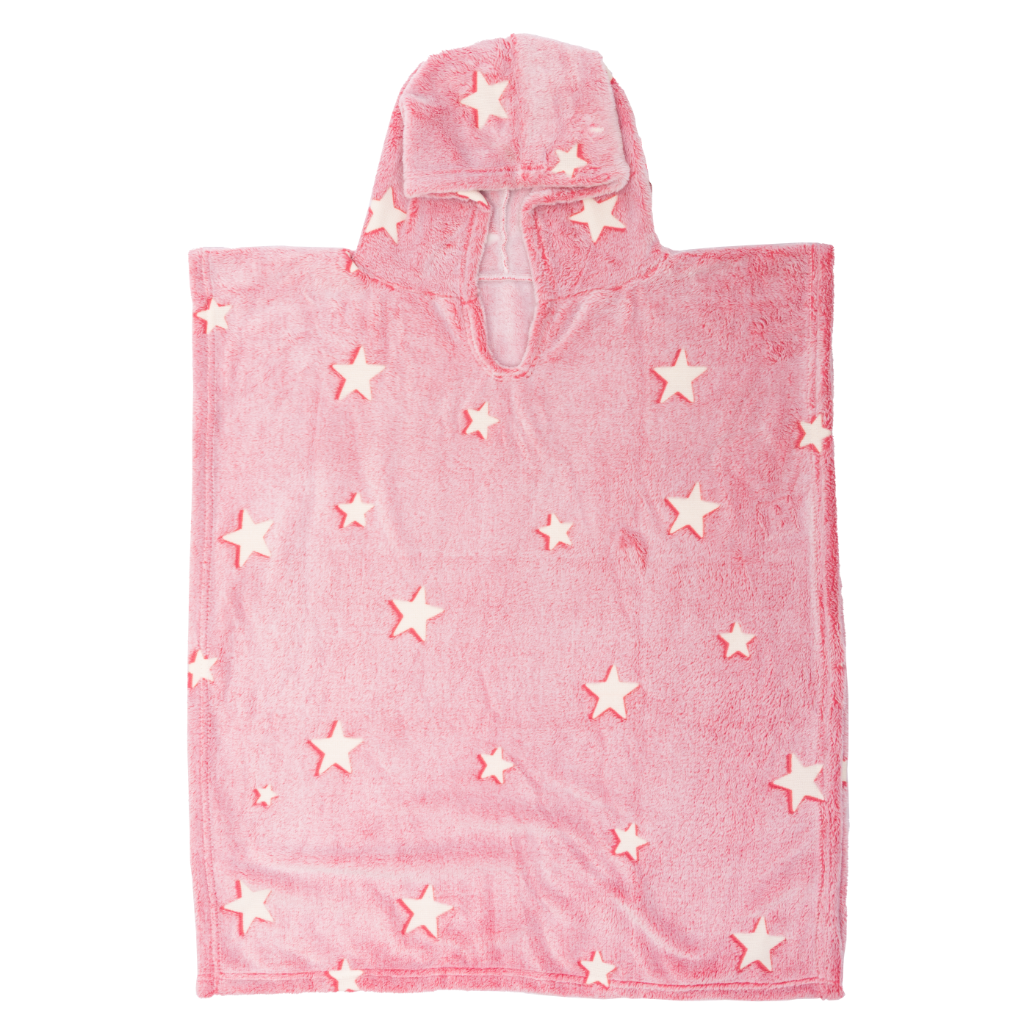 Poncho Manta Que Brilla en la Oscuridad Rosado
