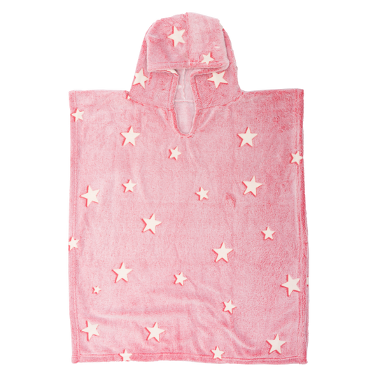 Poncho Manta Que Brilla en la Oscuridad Rosado