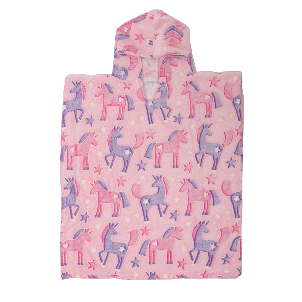 Poncho Manta Que Brilla en la Oscuridad Rosa