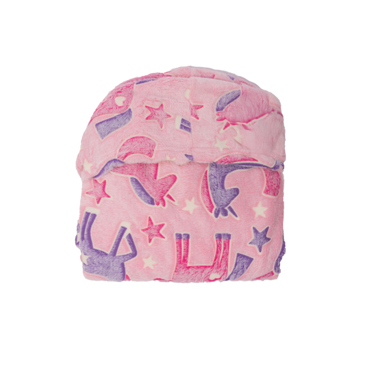 Poncho Manta Que Brilla en la Oscuridad Rosa