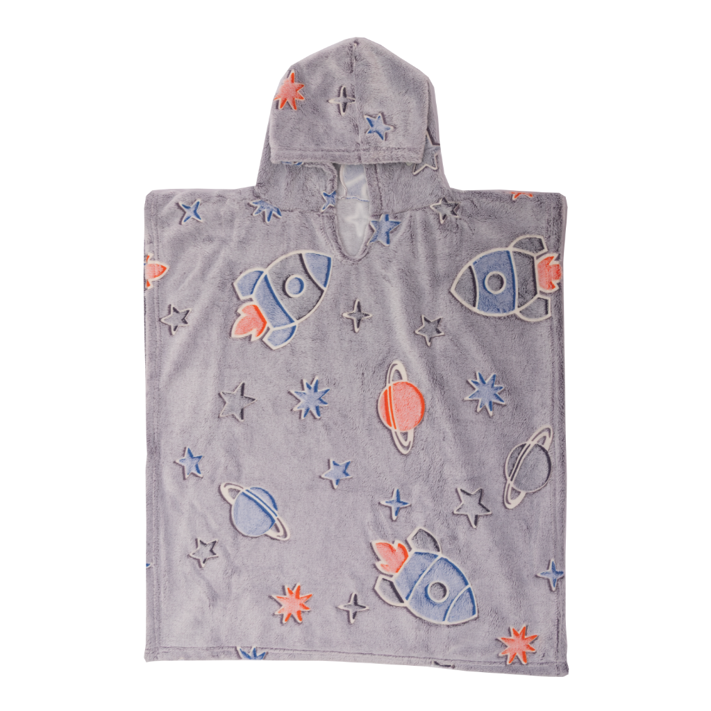 Poncho Manta Que Brilla en la Oscuridad Gris