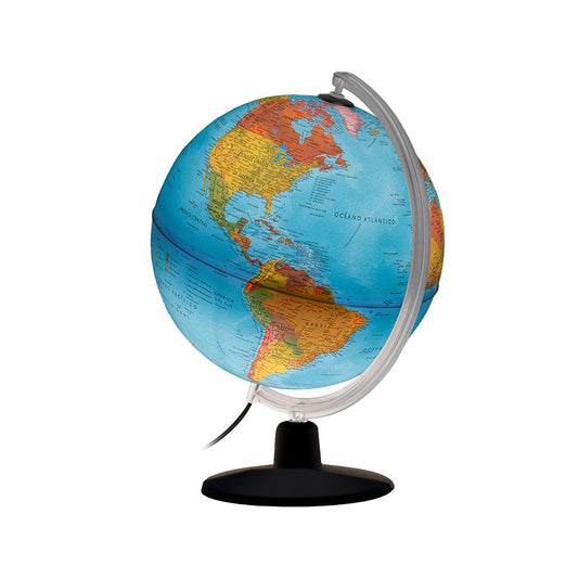 Globo Terráqueo Tecnodidattica - 25 Cm Político Y Físico C/Luz Gaia (Realidad Aumentada)