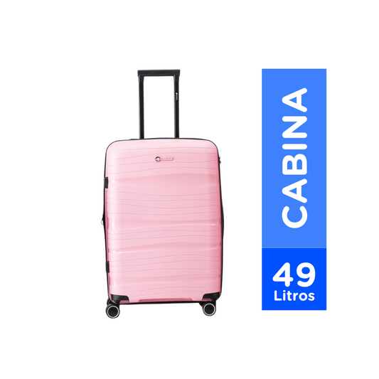 Maleta Kippi Cabina (S) Rígida Ultra Resistente y Expandible Wavy Pink